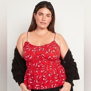 LAST CHANCE!! Smocked Floral Cami Peplum Top